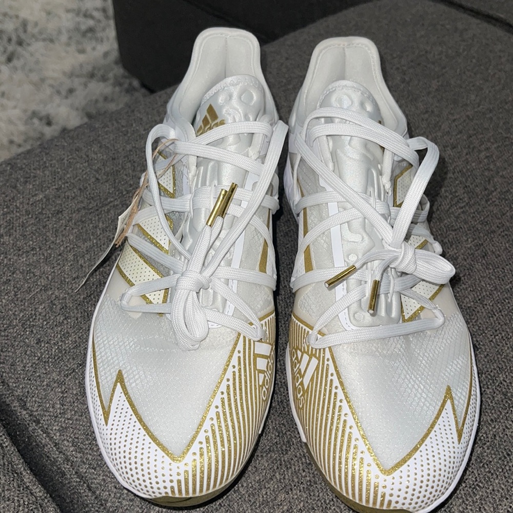 adidas Men's Adizero Afterburner 7 Gold TPU Baseball Cleats-size 10